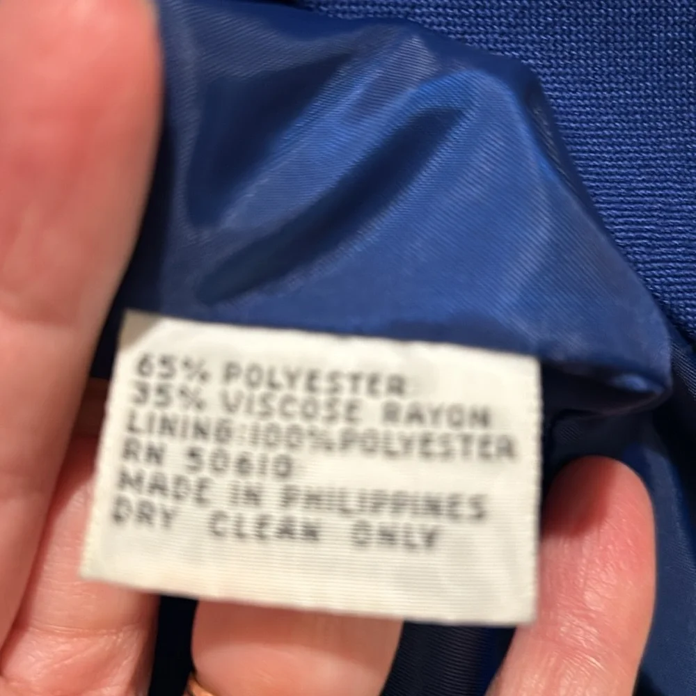 Le Suit, size 14, cobalt blue blazer and matching skirt